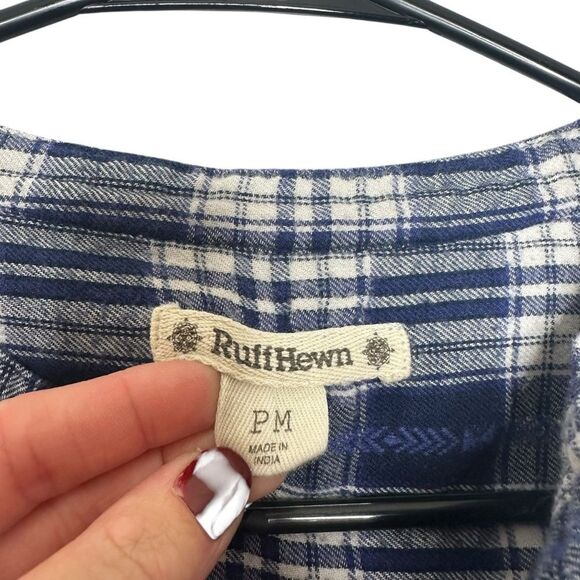 Ruff Hewn Blue and White Plaid Button Down Shirt - Picture 5 of 6